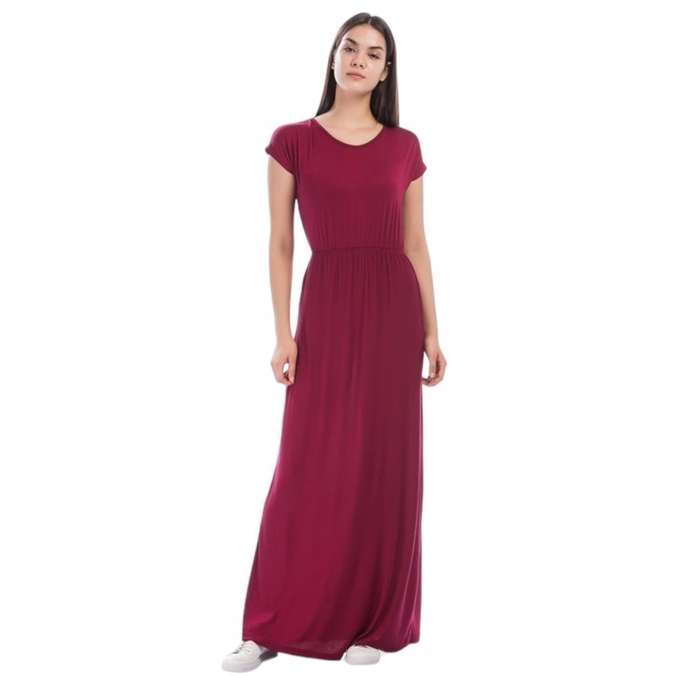 Grace Karin Burgundy Maxi T-Shirt Dress Size S